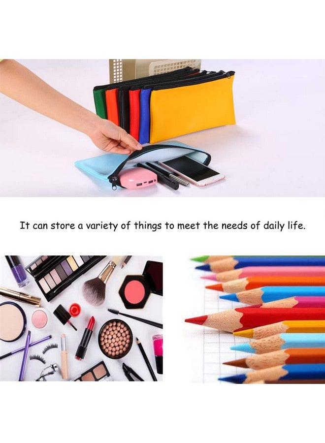 Vankcp 14Pcs Bank Deposit Money Bag 7 Colors Deposit Zippered Coin Bag 11'' X 6.3'' Waterproof Colorful Leatherette Cash Bag For Office Travel Home Magician - Image 2