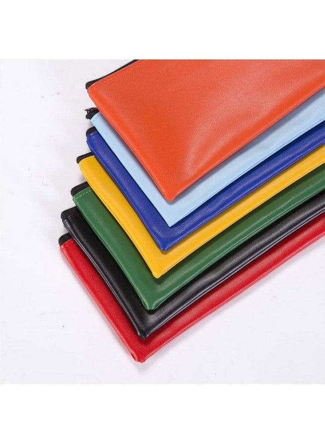 Vankcp 14Pcs Bank Deposit Money Bag 7 Colors Deposit Zippered Coin Bag 11'' X 6.3'' Waterproof Colorful Leatherette Cash Bag For Office Travel Home Magician - Image 5