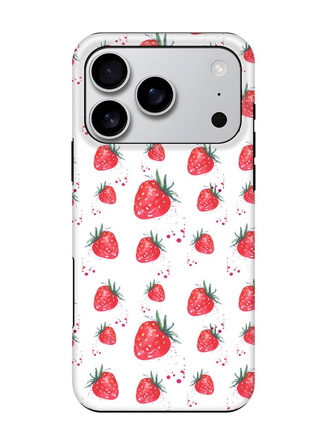 Stylizedd Tough Pro Magnetic Case for iPhone 17 Pro, Dual Layer hybrid PC + TPU Mobile Cover Matte - Dripping Strawberries