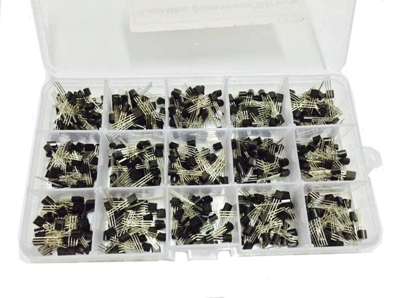 REES52 600PCS 15Values 40-160V 50-600mA NPN PNP Power Transistor Assortment Assorted Kit 2N2222-S9018 Triode + Plastic Box - Image 2