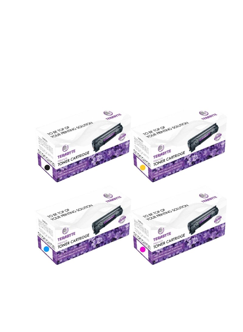 Terabyte 230A مع شريحة تحديث خراطيش الحبر متوافقة مع HP Color LaserJet Pro 4203dn، 4203dw، MFP 4303dn، MFP 4303fdn، MFP 4303fdw (W2300A أسود، W2301A أزرق، W2302A أصفر، W2303A أرجواني) - Image 1