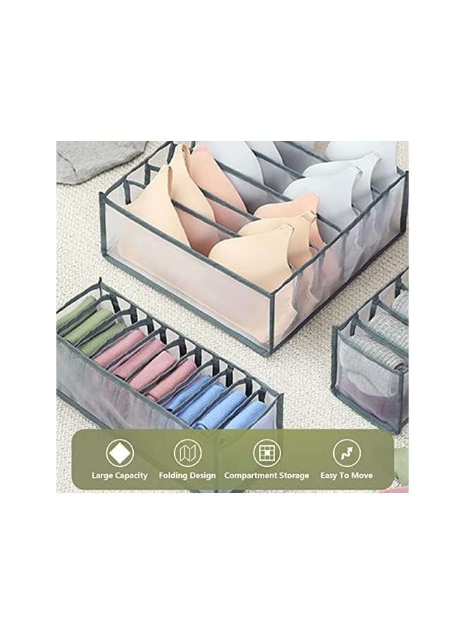 Green Tiger Sock Organizer 2 Pack, sock drawer organizer, sock drawer organizer divider, Cabinet Closet Organizers and Storage, Mesh Foldable Compartment Boxes for erorexng Socks, Underwear, Ties, Panties - Image 5