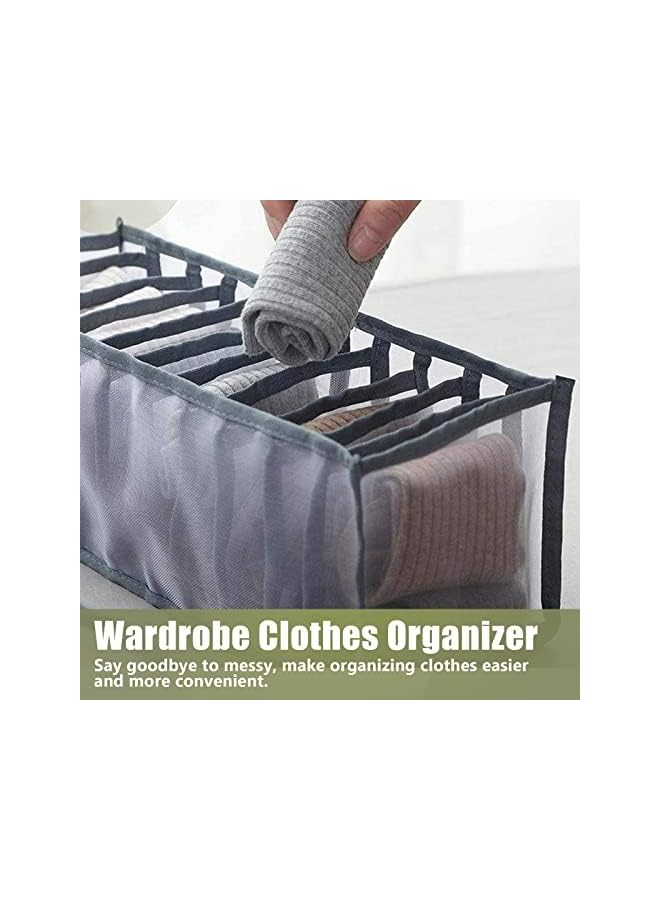 Green Tiger Sock Organizer 2 Pack, sock drawer organizer, sock drawer organizer divider, Cabinet Closet Organizers and Storage, Mesh Foldable Compartment Boxes for erorexng Socks, Underwear, Ties, Panties - Image 4