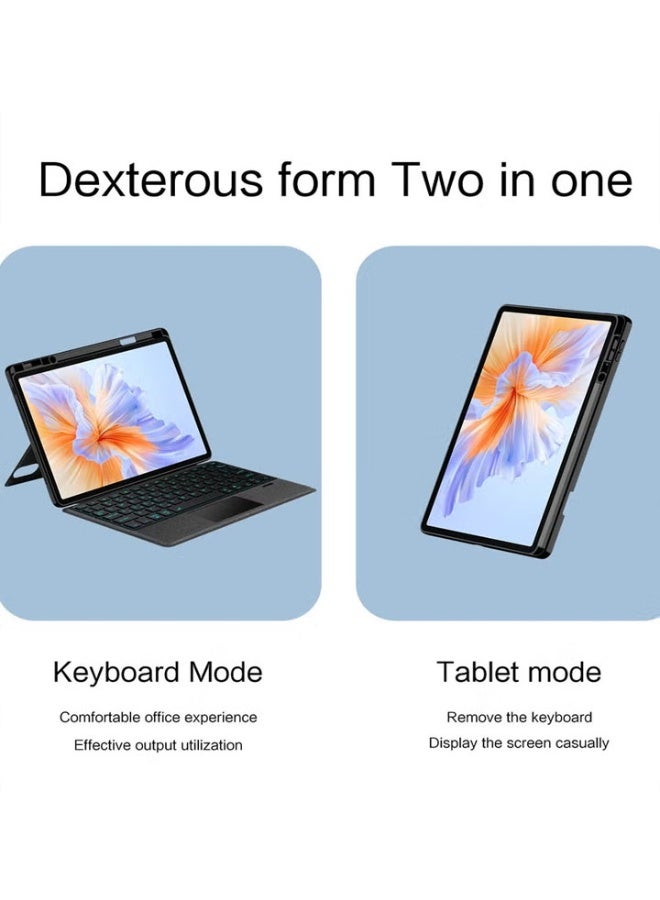 Arabic and English Removable Touched Keyboard Case Compatible with Honor Pad V9 11.5'' (ROL-W00/W10),Magic Backlight Bluetooth Keyboard Holster - Image 3