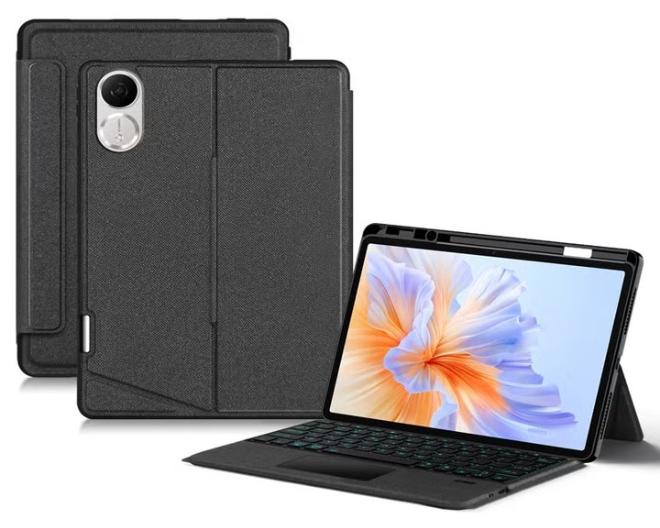 dida-cosmos Arabic and English Removable Touched Keyboard Case Compatible with Honor Pad V9 11.5'' (ROL-W00/W10),Magic Backlight Bluetooth Keyboard Holster - Image 1