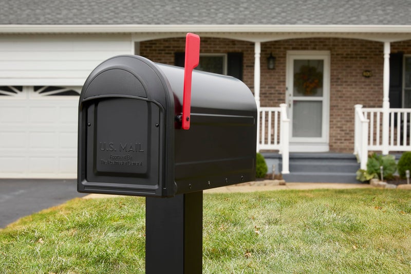 Architectural Mailboxes Barrington™ Heavy Duty Steel Metal Post Mounted Mail Box for Outside, Black, Large Curbside Mailbox with Magnetic Latch - Image 2