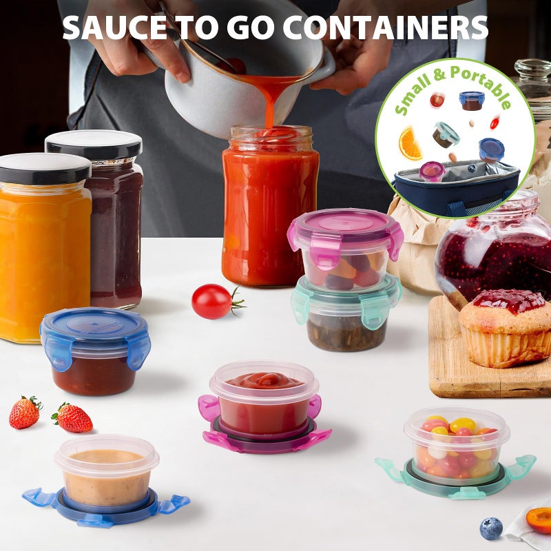 Freshmage Salad Dressing Container to Go, [6 Pack] 2.7 oz Small Condiment Containers with Leakproof Lids for On-the-Go Meals, Reusable Sauce Containers BPA-Free - Image 5