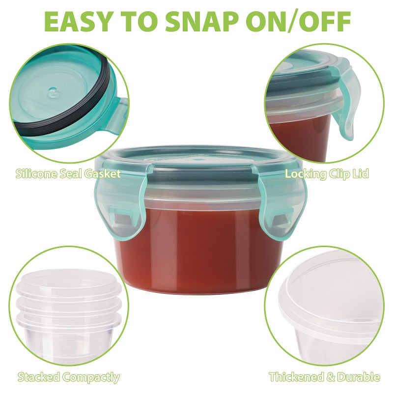 Freshmage Salad Dressing Container to Go, [6 Pack] 2.7 oz Small Condiment Containers with Leakproof Lids for On-the-Go Meals, Reusable Sauce Containers BPA-Free - Image 4