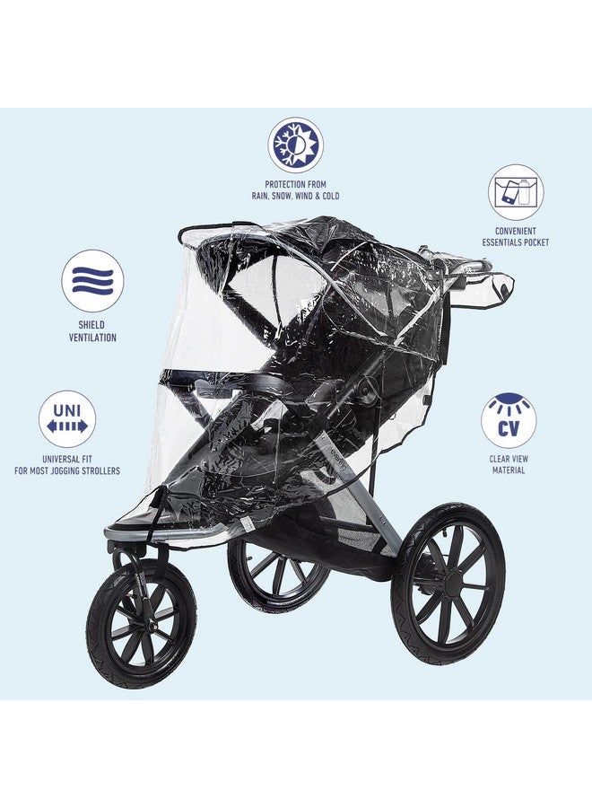 جيب غطاء واقي من الطقس لعربة الأطفال للركض من جيب، غطاء مطر للأطفال، مقاس عالمي يناسب معظم عربات الأطفال للركض، مقاوم للماء والرياح والتهوية والحماية، عربة أطفال، فينيل، شفاف، بلاستيك - Image 3