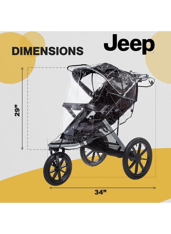جيب غطاء واقي من الطقس لعربة الأطفال للركض من جيب، غطاء مطر للأطفال، مقاس عالمي يناسب معظم عربات الأطفال للركض، مقاوم للماء والرياح والتهوية والحماية، عربة أطفال، فينيل، شفاف، بلاستيك - Image 4
