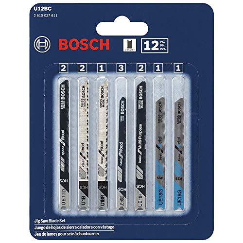 BOSCH U12BC 12-Piece U-Shank Jigsaw Blade Assorted Set Ideal for Thin-Metal Cutting and Wood Applications - Image 2