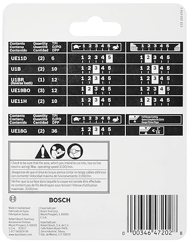BOSCH U12BC 12-Piece U-Shank Jigsaw Blade Assorted Set Ideal for Thin-Metal Cutting and Wood Applications - Image 3