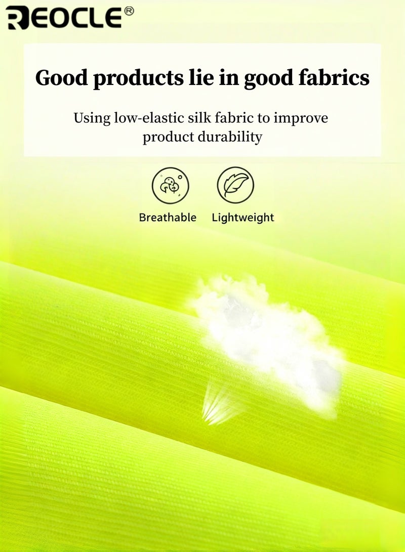 ريوكل سترة أمان عاكسة عالية الوضوح للجنسين لون أصفر فاتح مادة متينة عالية الجودة خفيفة الوزن قابلة للتنفس مناسبة للمساحين والسائقين وعمال المستودعات وموظفي البناء أطقم الطرق مثالية للعمل في الهواء الطلق العمليات الليلية معدات السلامة الوظيفية | سترة المظهر الاحترافي | سترة بوليستر متينة - Image 4