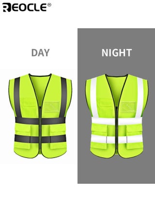 High-Visibility Reflective Safety Vest for Unisex Bright Yellow Color Durable High-Quality Material Lightweight Breathable Suitable for Surveyors Drivers Warehouse Workers Construction Personnel Road Crews Ideal for Outdoor Work Night Operations Functional Safety Gear | Professional Appearance Vest | Durable Polyester Vest - view 2