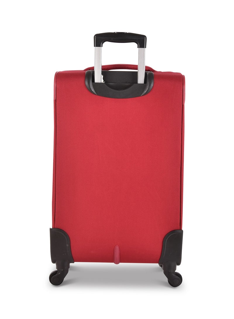 Track Luggage 3 Piece Sets Soft Trolley Travel Bag Lightweight Suitcase Sets Size 20/24/28 Inch Red - Image 4