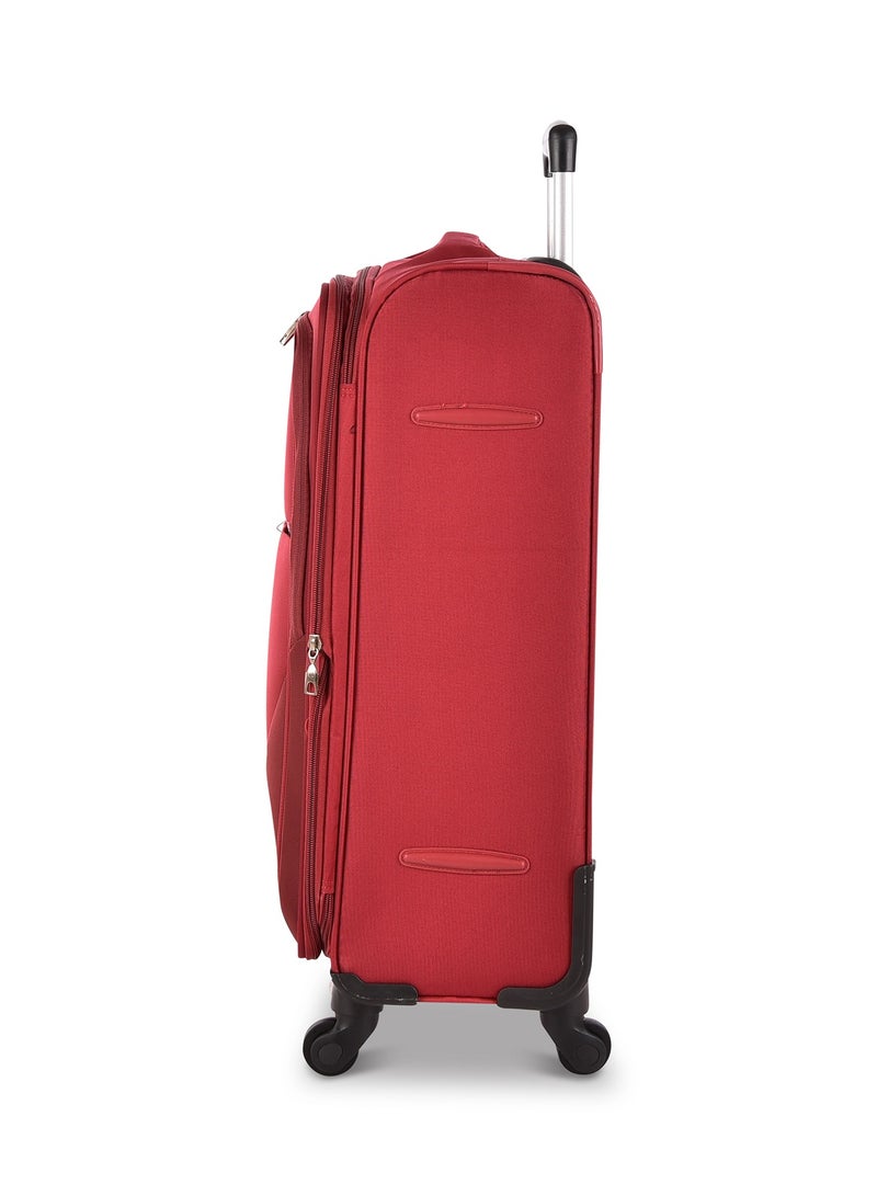 Track Luggage 3 Piece Sets Soft Trolley Travel Bag Lightweight Suitcase Sets Size 20/24/28 Inch Red - Image 5