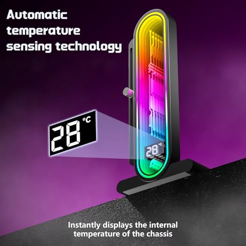 TGDGAMER ARGB GPU Support Bracket with Temperature Display（Ambient Case Temp），5V 3pin Universal GPU Bracket，Graphics Video Card Brace with Height Adjustable，DY7-Black - Image 2
