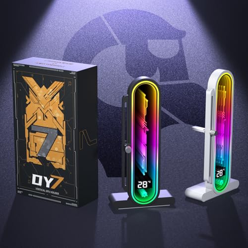 TGDGAMER ARGB GPU Support Bracket with Temperature Display（Ambient Case Temp），5V 3pin Universal GPU Bracket，Graphics Video Card Brace with Height Adjustable，DY7-Black - Image 5