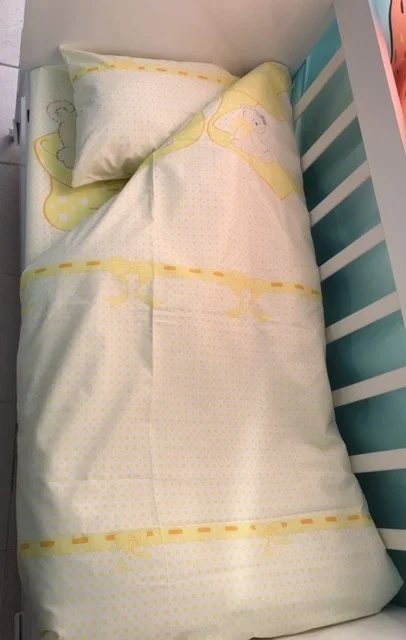 Bebek Özel Baby Special Baby/Kid 100X150 Pillow Sheet Quilt Set Yellow Polka Dot with Teddy Bear