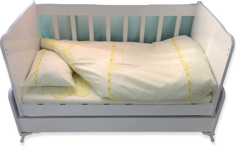 Bebek Özel Baby Special Baby/Kid 100X150 Pillow Sheet Quilt Set Yellow Polka Dot with Teddy Bear