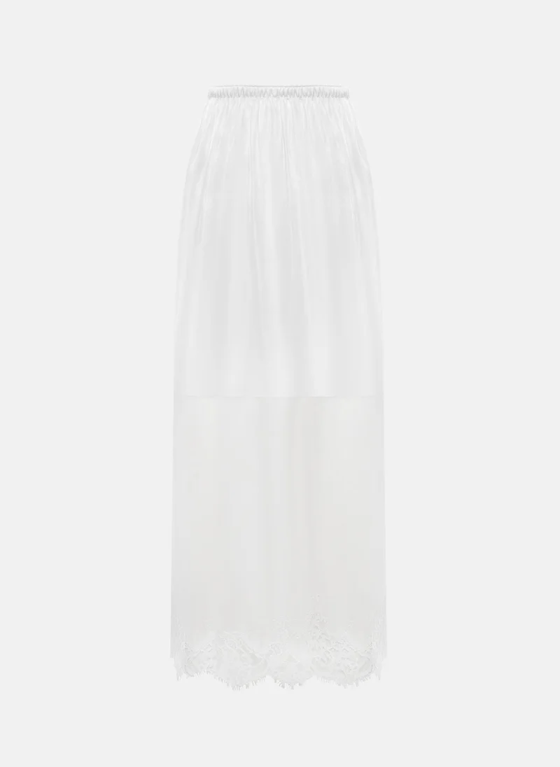 Lichi  Semi-transparent midi skirt with embroidery and lace for Women | Best Price UAE