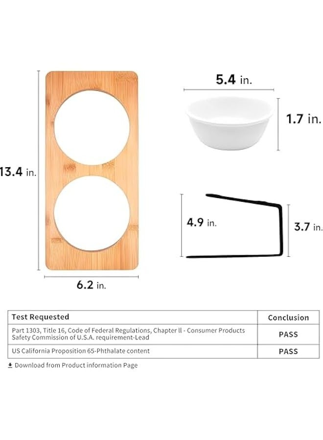 بيوينتي بيونتي اوعية طعام مرتفعة للقطط والكلاب، وعاء طعام للقطط والكلاب في الاماكن المغلقة، اطباق طعام مرتفعة مائلة 15 درجة، حامل ماء من الخيزران الصلب للقطط والجراء - Image 2