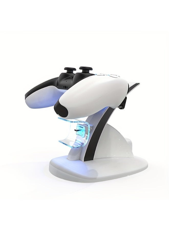 iplay Controller Charging Stand for PS5, Dual Charging Dock Station Charging P-5 Charger Dock for Playstation 5 with LED Indicators, Removable Base & Anti-Slip Pad for Sony PlayStation 5/PS5 Controller -Type-C Fast Charging（White） - Image 4