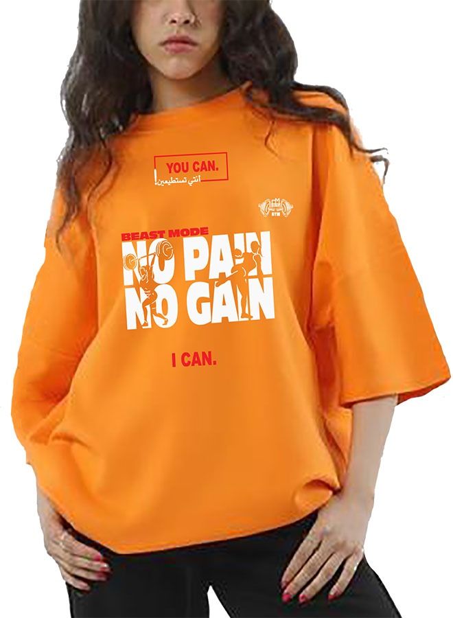 Genérico Women's Oversize T-shirt - No Pain No Gain Printed for exercise, gym and bodybuilding 005  - Image 2
