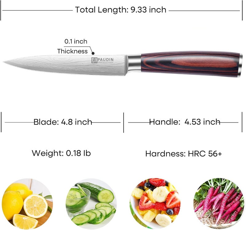 PAUDIN Chef's Knife Utility Knife Professional 13 cm Sharp Kitchen Knife Chef's Knife Made of Rustproof German Stainless Steel with Ergonomic Handle - Image 2