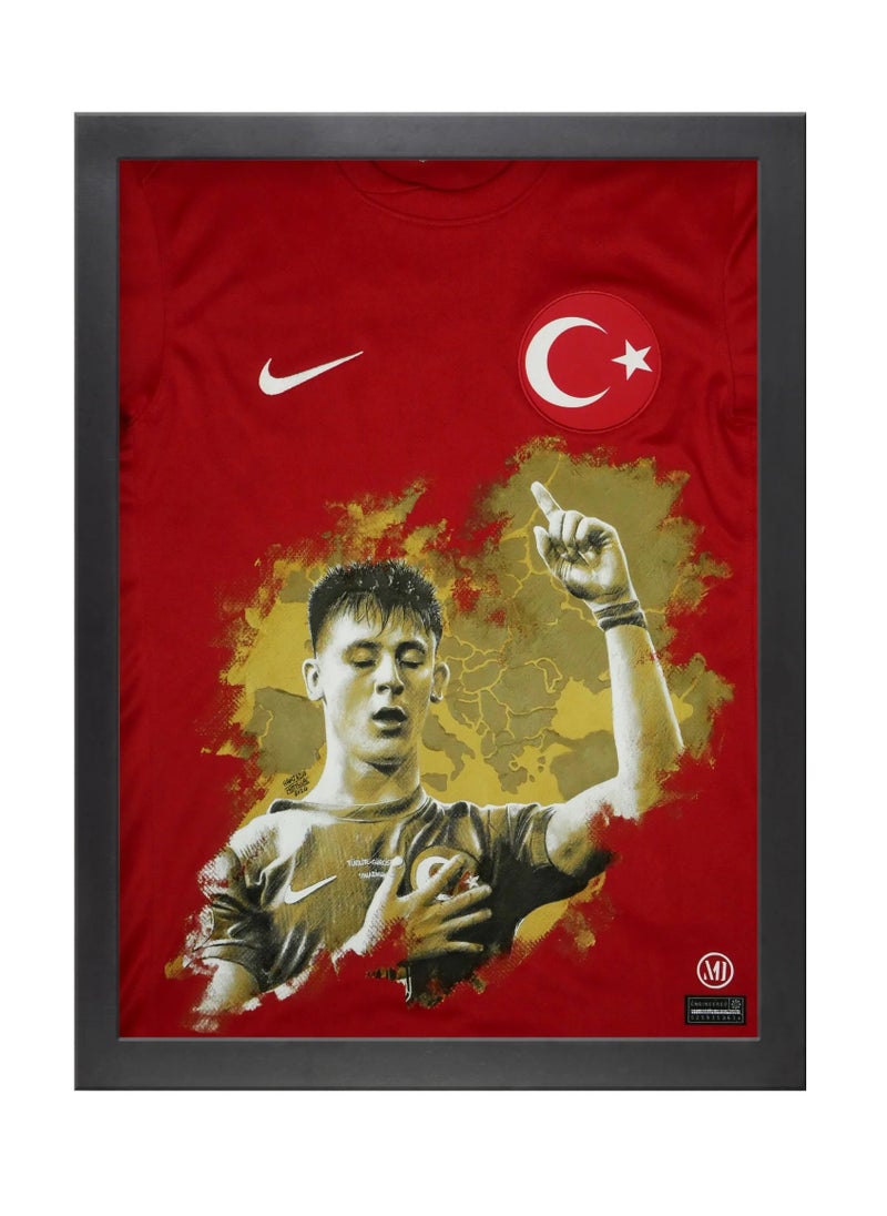 Boomah Accessories Arda Guler Turkey Jersey - Framed Poster 30x40cm - Real Madrid Football Memorabilia, Soccer Collectible, Gift for Fans 