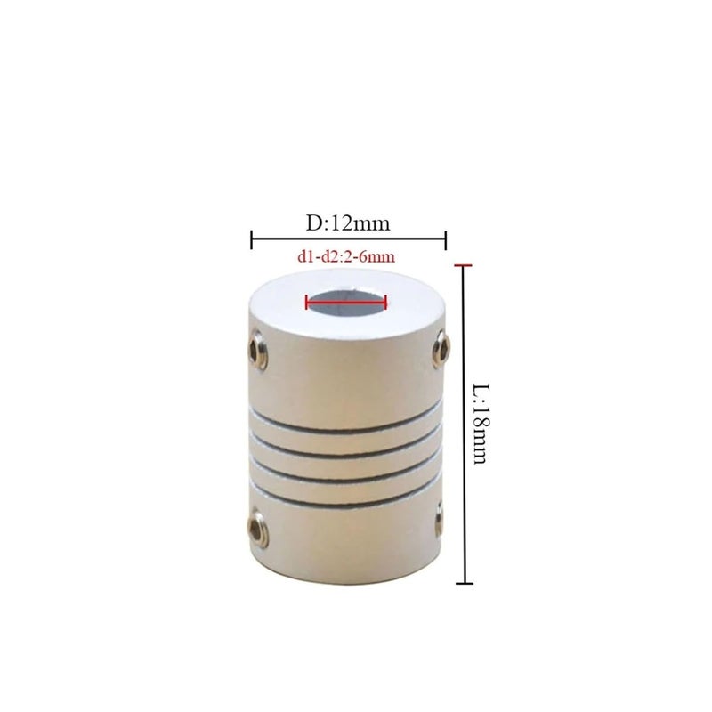 1pcs Aluminum Alloy Elastic Engraving Machine Winding 3D Printer Parts Accessory Stepper Motor Coupling(12X18-3X6) - Image 5