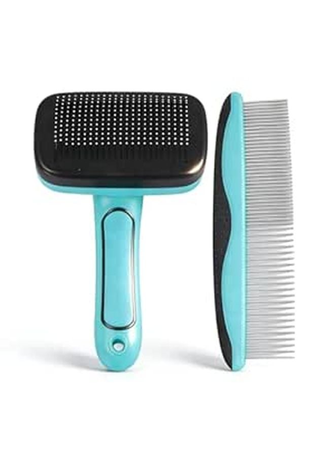 Multifunctional Pet Slicker Brush with One Button Cleaning Stainless Steel for All Dog Sizes - Image 1