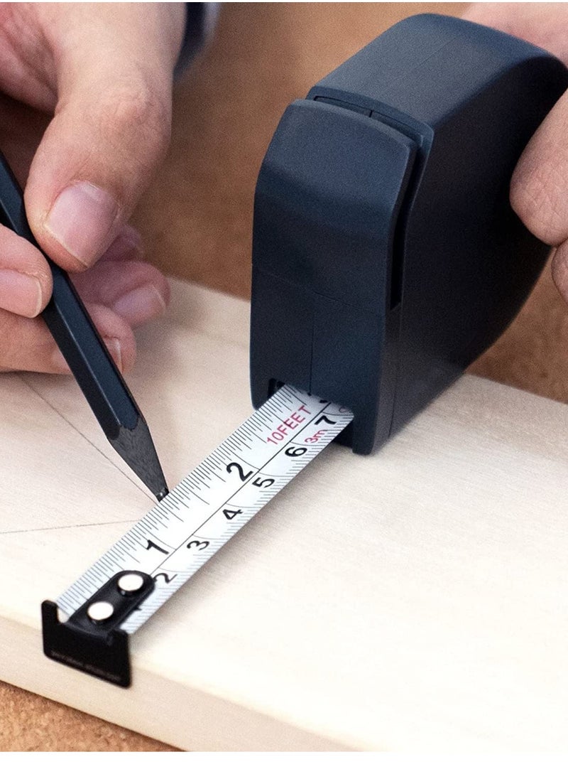 SYOSI Tape Measure Self Lock Retractable Measuring Precise Measurement Great Stiffness Shock Absorbent Base Anti Rust Anti Scratch Fashion Design for Carpenter Interior Furniture Length Survey 10 Ft 3M  - Image 3