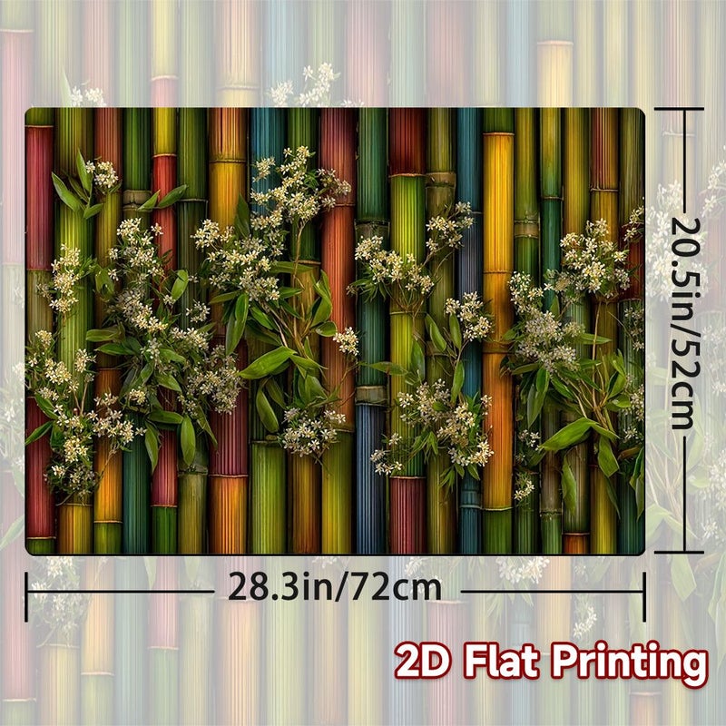 Flat Stove Mat 52x72cm Colorful Bamboo Pattern Non Slip Backing for Gas Electric Induction - Image 5