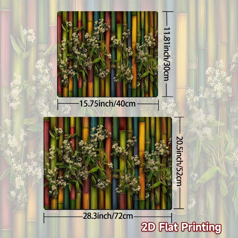 Flat Stove Mat 52x72cm Colorful Bamboo Pattern Non Slip Backing for Gas Electric Induction - Image 2