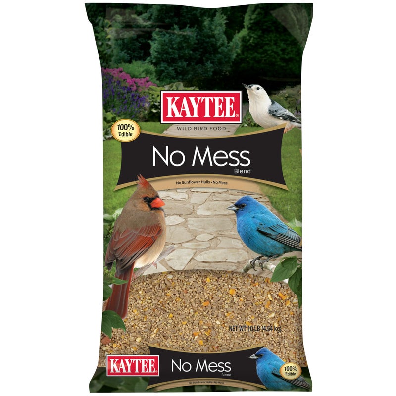 Kaytee Wild Bird (No Mess or Waste Free) Food Seed Blend For Blue Jays, Woodpeckers, Juncos, Cardinals, Grosbeaks, Sparrows, and Finches, 10 Pound, (Packaging May Vary) - Image 1