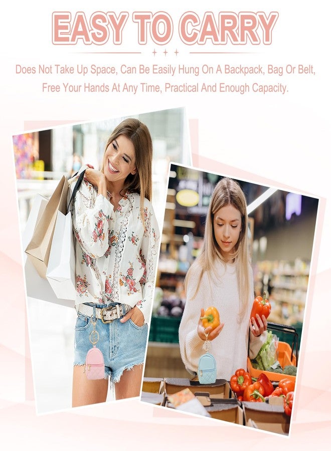 PATIKIL Mini Backpack Cute Cosmetic Bag for Women, PU Leather Creative Pendant Keychain Coin Purse for Makeup Key Card Data Cable Organizer, Dark Pink - Image 5