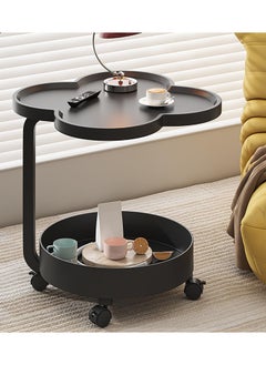 Anmi C-Shaped Swivel Side Table with Locking Wheels – Multi-Functional End Table for Living Room, Bedroom & Balcony, Open Double Storage, Space-Saving Removable Table (Arabic Home Decor Accessories)  - Image 1