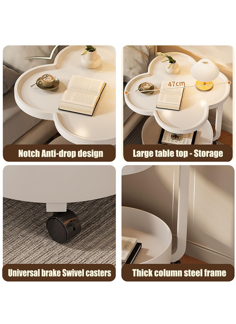 C-Shaped Sofa Side Table Sideboard End Tables with Brake Swivel Casters, Open Double Storage, Living Room Corner Table, Mini Balcony Small Tea Table, Bedroom Removable Bedside Small Table - pzsku/Z9EFAD7F095074D567697Z/45/_/1739862182/1f6512f4-2e21-49ca-bab2-7ea23f05e634