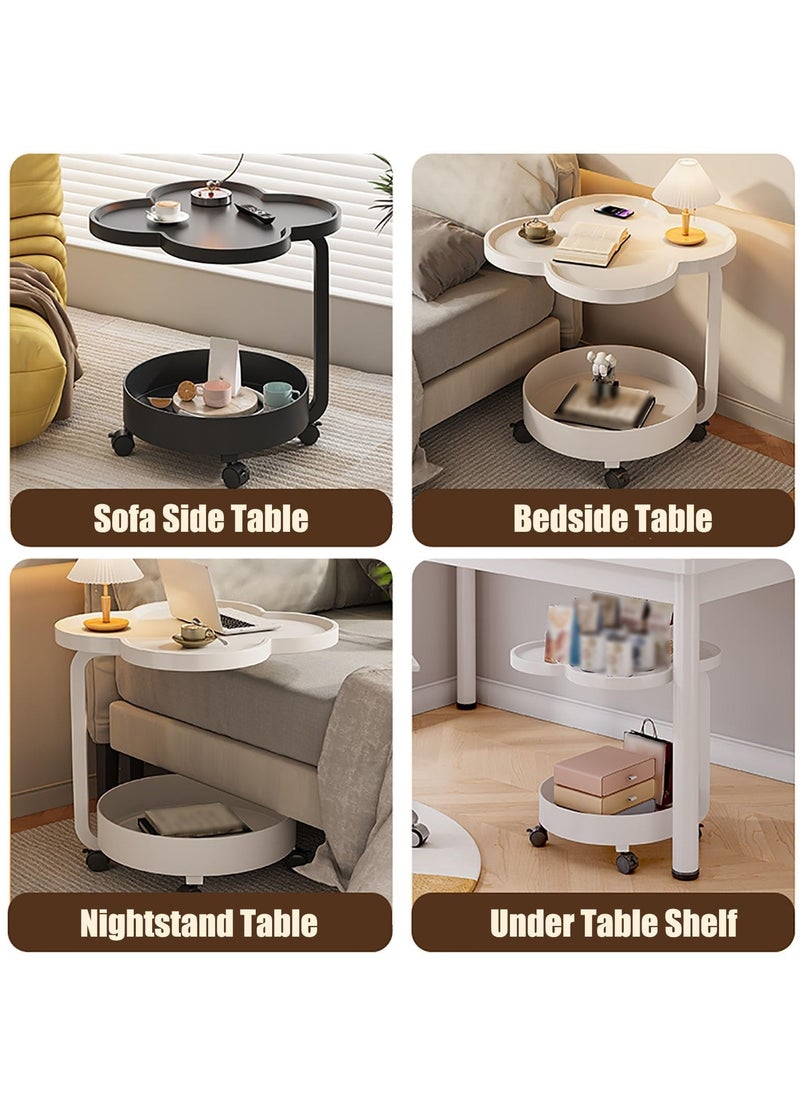 C-Shaped Sofa Side Table Sideboard End Tables with Brake Swivel Casters, Open Double Storage, Living Room Corner Table, Mini Balcony Small Tea Table, Bedroom Removable Bedside Small Table - pzsku/Z9EFAD7F095074D567697Z/45/_/1739862189/b6acdf5b-18a9-4325-8f77-796b6abb3875