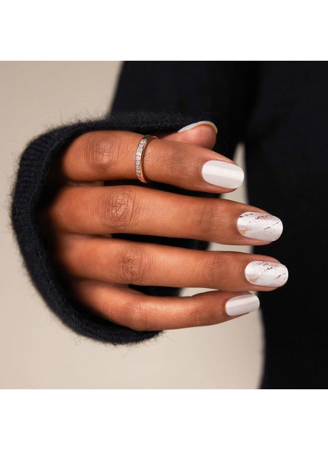 DASHING DIVA Glaze Nail Strips - Glacier Lilly | Works with Any LED Nail Lamp | Long Lasting, Chip Resistant, Semicured Gel Nail Strips | 34 Salon Quality White Gel Nails, 1 Prep Pad, 1 Nail File  - Image 3