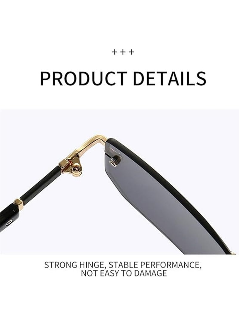 YOUGE 3Pcs New Rimless Fashion Trend Sunglasses Personalized Sunglasses UV Protection Unisex - Image 4