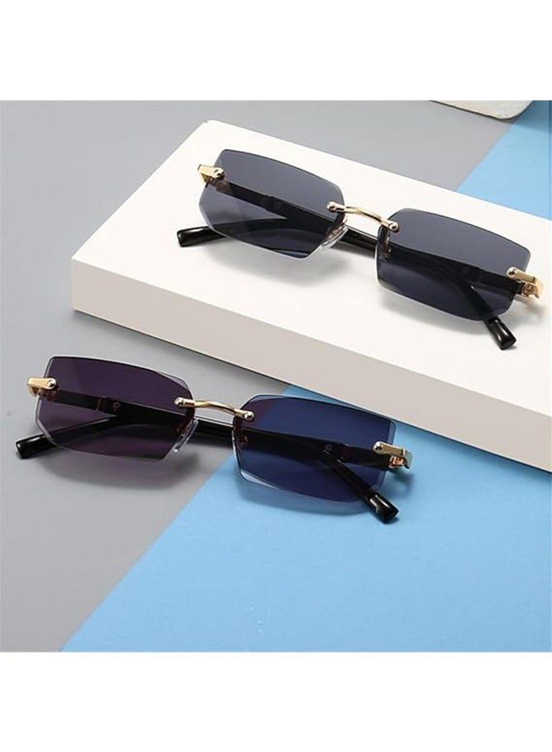 YOUGE 3Pcs New Rimless Fashion Trend Sunglasses Personalized Sunglasses UV Protection Unisex - Image 2