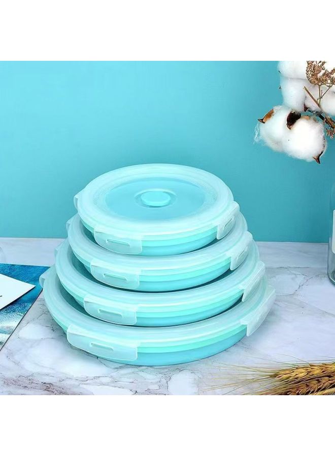 Silicone Lunch Box Food Grade Portable Travel Outdoor Sports Large Capacity Compressible Silicone Tableware Folding Bowl-Specifications:850ml-Color:Pink  - Image 4