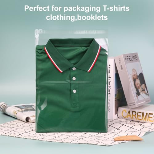 COQOFA 13x18 inch 20Pcs Clear Cellophane Bags Clothing Bag Self Adhesive Resealable Sealing Plastic Cello for Clothes, Gifts, Crafts Small Business Packaging - Image 3