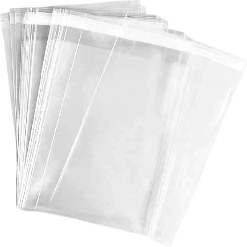 COQOFA 13x18 inch 20Pcs Clear Cellophane Bags Clothing Bag Self Adhesive Resealable Sealing Plastic Cello for Clothes, Gifts, Crafts Small Business Packaging - Image 1