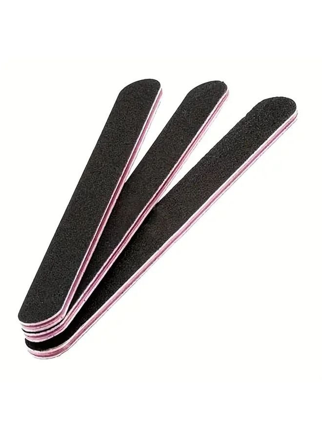 5Pcs Double Sided Nail Files Washable Black Sanding Boards for Natural Acrylic Nails - Image 3