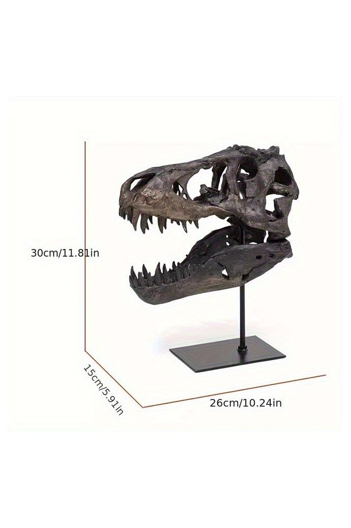 HOMESTAR 1pc Realistic T-Rex Skull Replica - Handcrafted Dinosaur Bone Texture, Resin Dinosaur Skull Model for Indoor/Outdoor Home & Office Decor, No Electricity Needed, Lifelike Prehistoric Display, Outdoor Decoration | Realistic Dinosaur Decor | Detailed Craftsmanship - Image 3