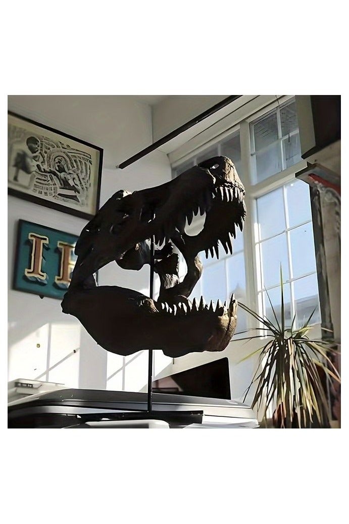 HOMESTAR 1pc Realistic T-Rex Skull Replica - Handcrafted Dinosaur Bone Texture, Resin Dinosaur Skull Model for Indoor/Outdoor Home & Office Decor, No Electricity Needed, Lifelike Prehistoric Display, Outdoor Decoration | Realistic Dinosaur Decor | Detailed Craftsmanship - Image 4