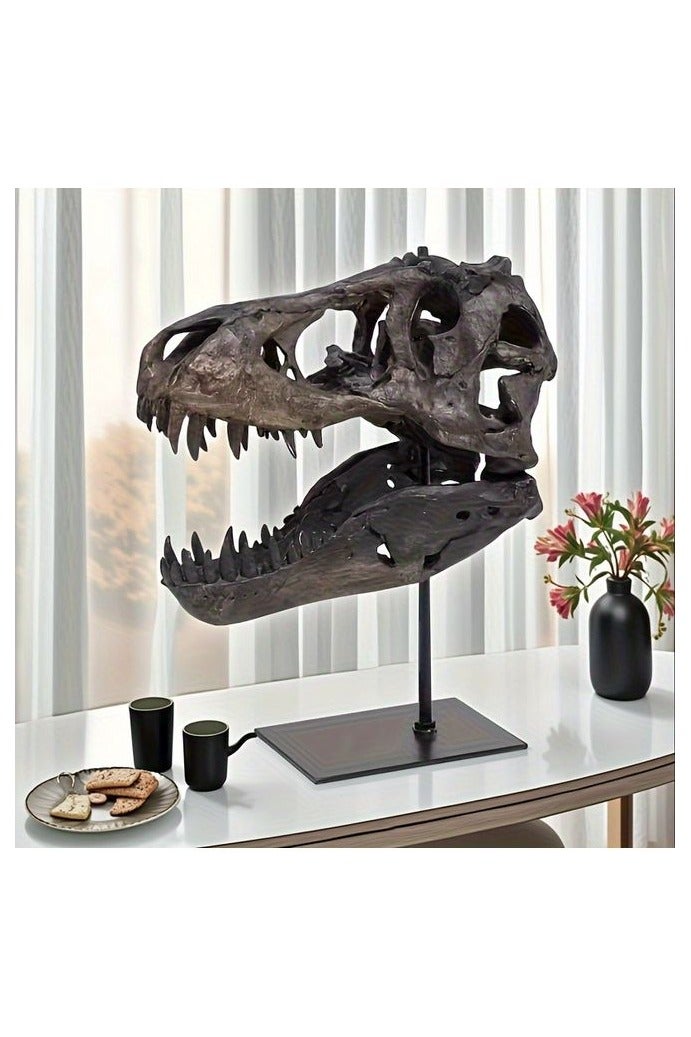 HOMESTAR 1pc Realistic T-Rex Skull Replica - Handcrafted Dinosaur Bone Texture, Resin Dinosaur Skull Model for Indoor/Outdoor Home & Office Decor, No Electricity Needed, Lifelike Prehistoric Display, Outdoor Decoration | Realistic Dinosaur Decor | Detailed Craftsmanship - Image 1